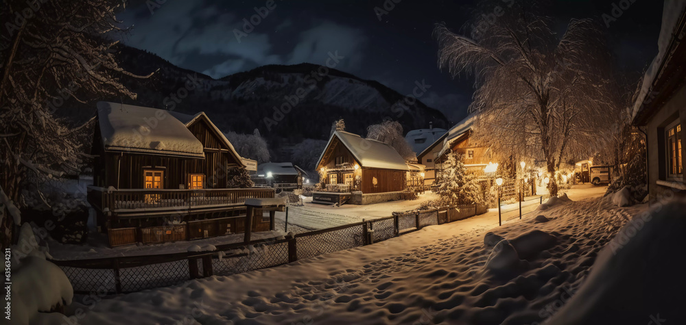 Captivating Christmas Elegance: Step into the Enchanting Snowy Village of Alpine Holiday Dreams!