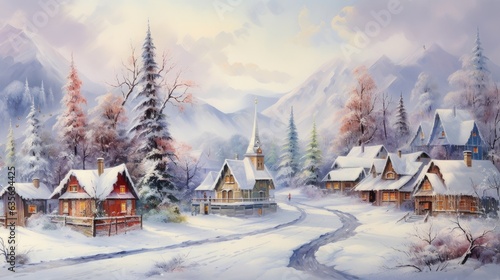 Cold winter day, snow-covered landscapes, cozy traditions.