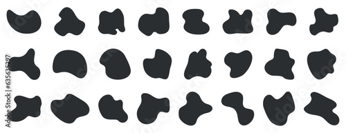Set of abstract custom shapes. Fluid pixelated elements for social media design, web design, print, and draw. Vector illustration of flat isolated shapes.