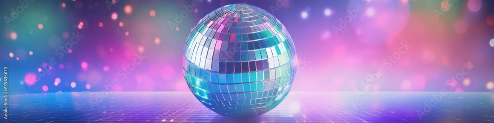 Disco ball scatters light in a dark room Disco ball scatters light in a dark room