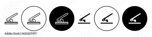 Hole puncher vector icon set. office paper punch machine symbol in black color. photo