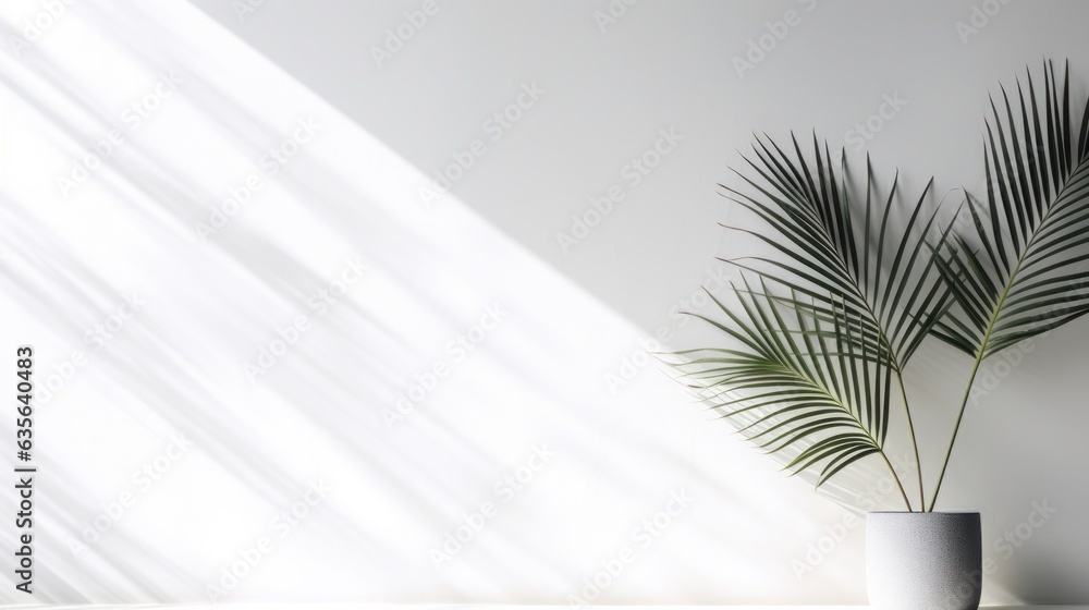 Minimalist background with palm leaves Minimalist background with palm leaves