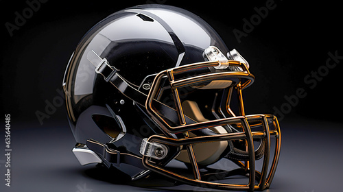 American Football Helmet On Black 
