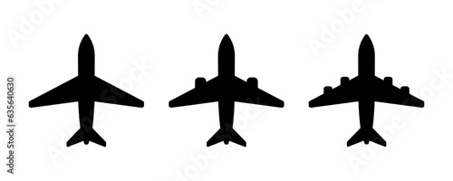 Vector plane icons. Simple airplane illustration set.