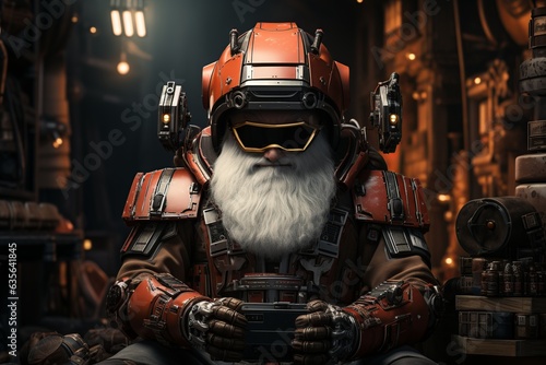 fantastic Santa Claus cyborg.