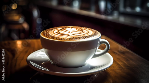 Isolated cup of hot coffee on black background. Generative AI technology.