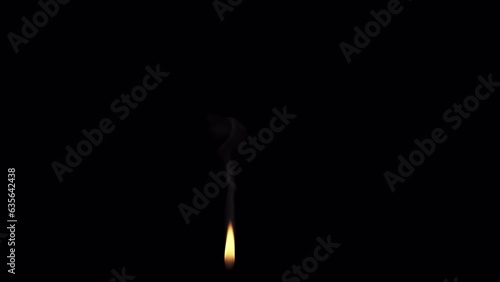 Realistic candle flame and smoke with alpha channel, 4k 30p photo