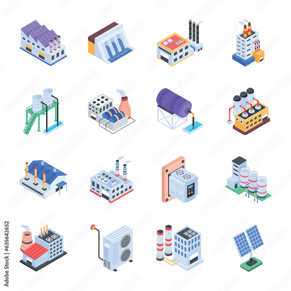 Pack of Industrial Isometric Icons
Pack of Industrial Isometric Icons