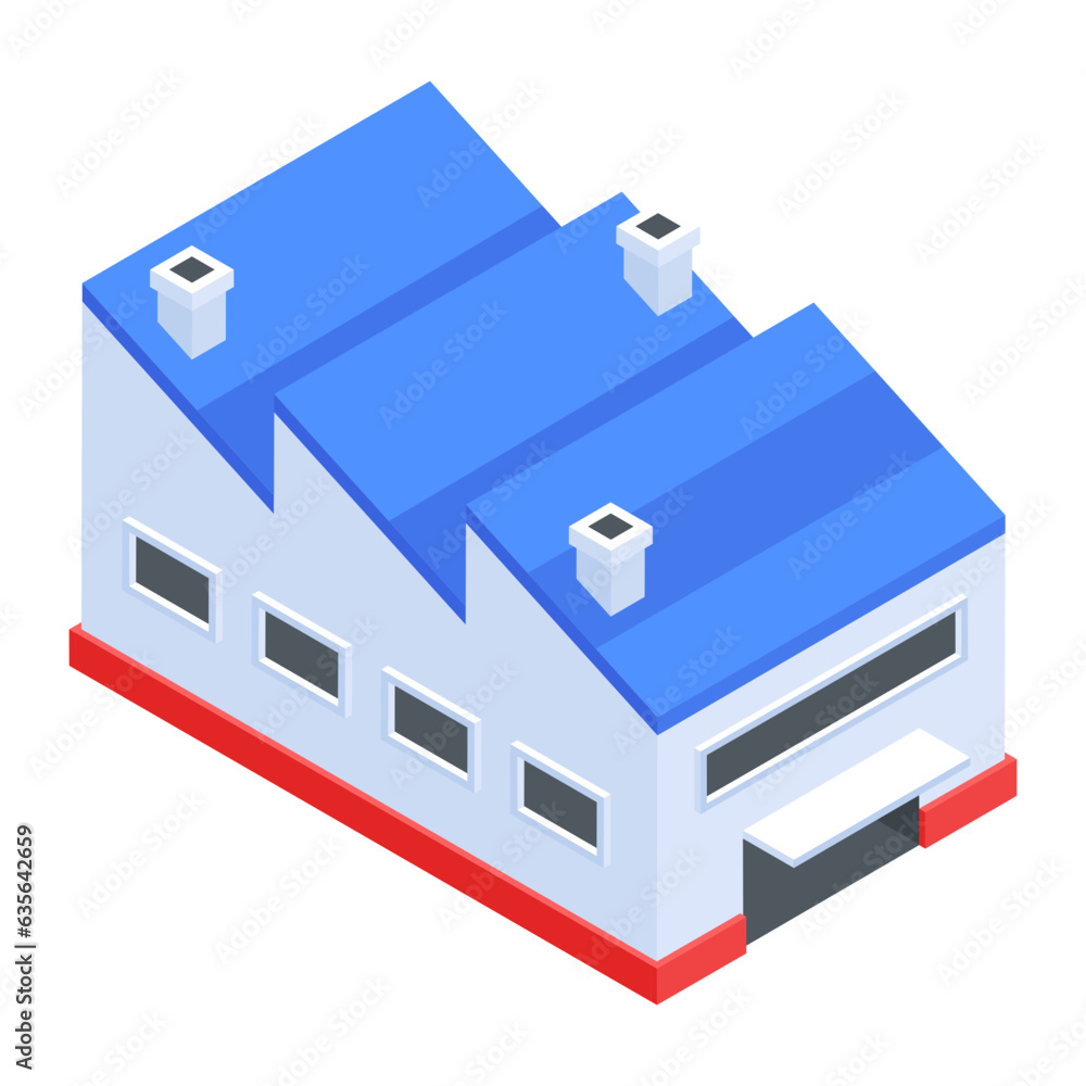 Easy to use isometric icon of industry building Easy to use isometric icon of industry building