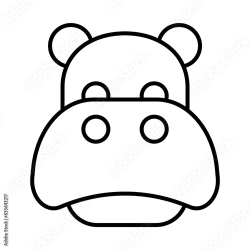 hippo icon, sign, symbol in line style