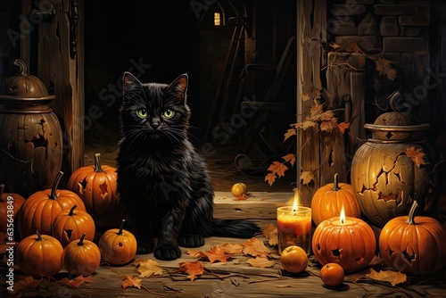 spooky hallloween scene photo