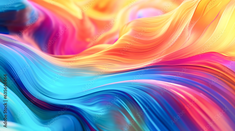 Colorful neon creative swirl background. Fluid multi-colored vortices. Generative AI. High quality illustration