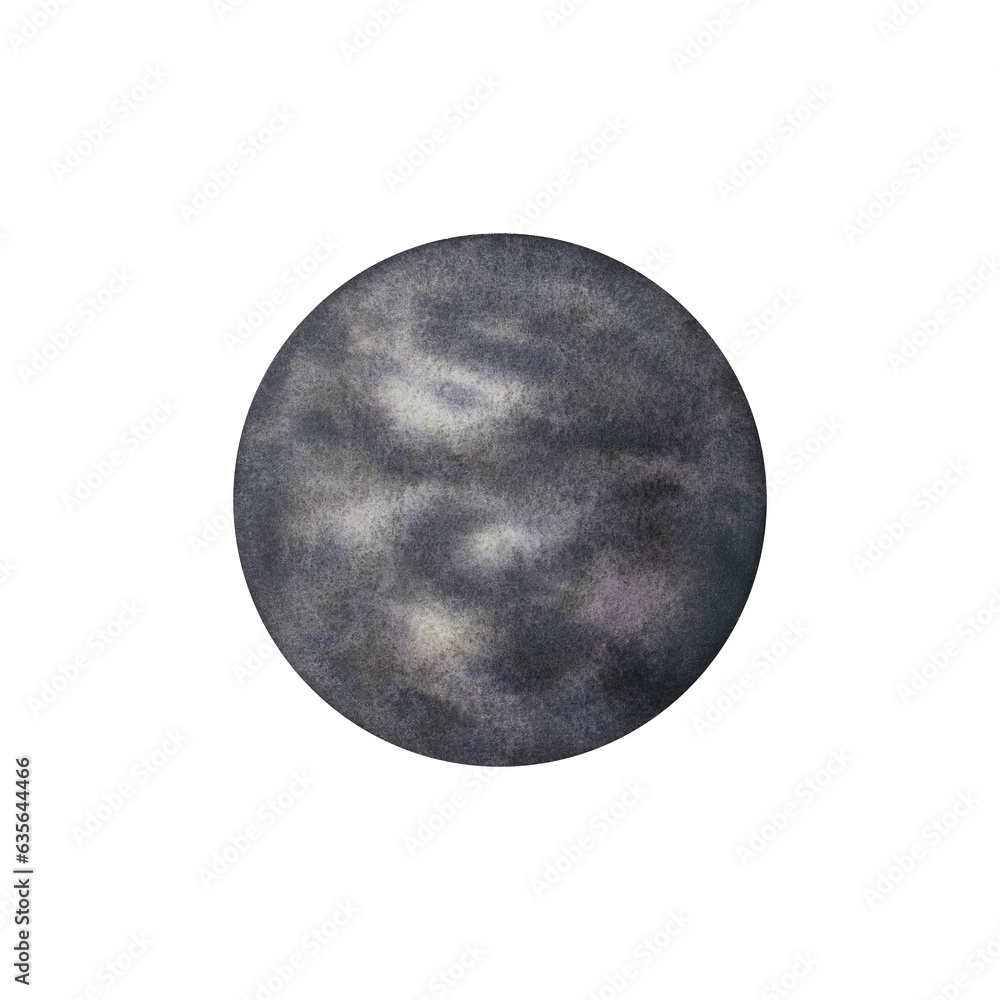 Cartoon of planet Mercury, solar system planets. The first planet of the solar system. Science and education. Watercolor illustration isolated on white background. Cartoon of planet Mercury, solar system planets. The first planet of the solar system. Science and education. Watercolor illustration isolated on white background.
