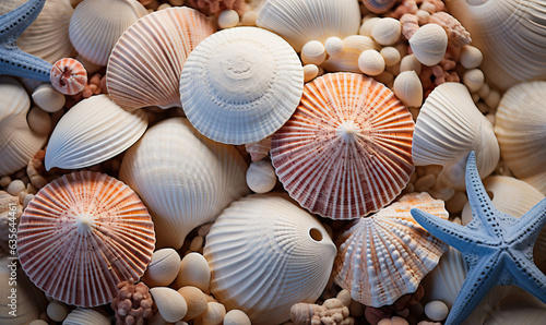 Background from different sea shells close up. © Andreas