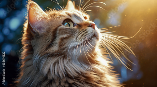 Close Up Of A Cat Looking Up 