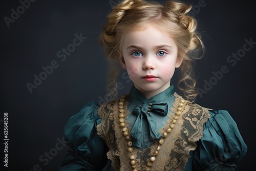 Portrait of a little princess girl with a prissy look.