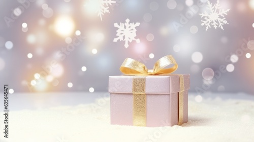 Christmas holiday background with gift box © ArtCookStudio