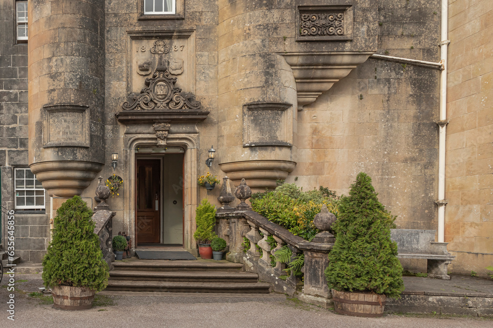 Ornate front entrance to a unique Scottish building Ornate front entrance to a unique Scottish building