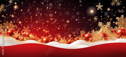 Winter celebration with snowy background and snowflakes. Merry Christmas banner.