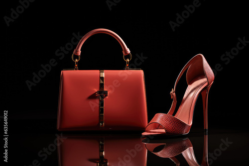 High-heeled shoes paired with the perfect handbag - AI Generated