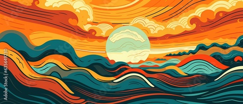 Background maze ocean, wave...