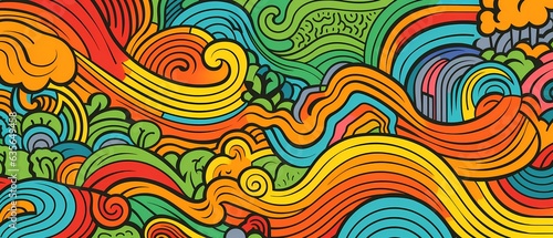 Background landscape pattern, with parallel lines illustration