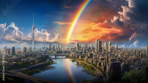 Rainbow Over The City  © Asad