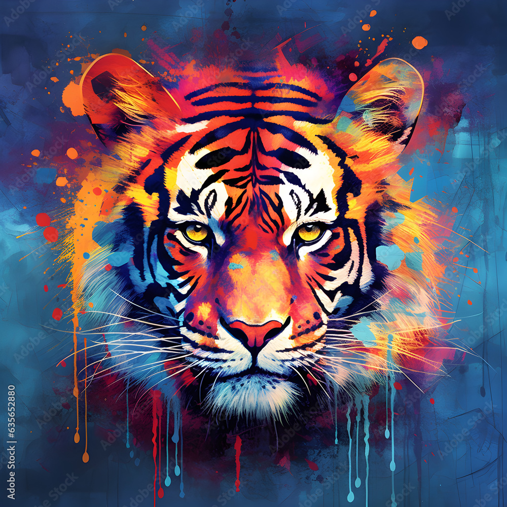 Striped Essence: Abstract Roar of the Tiger