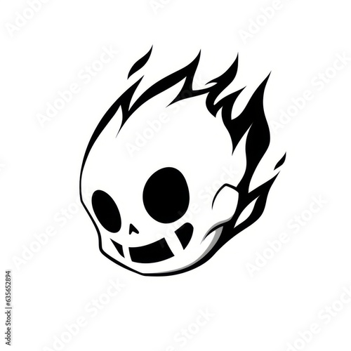 whimsical anime chibi skull giggling with delight, Generative AI