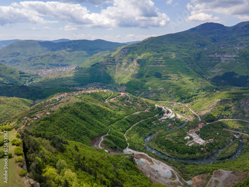 Aerial view of iskar gorge, Balkan Mountains, Bulgaria