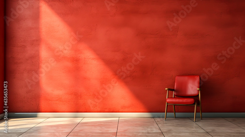 Red Chair In Front Of A Wall