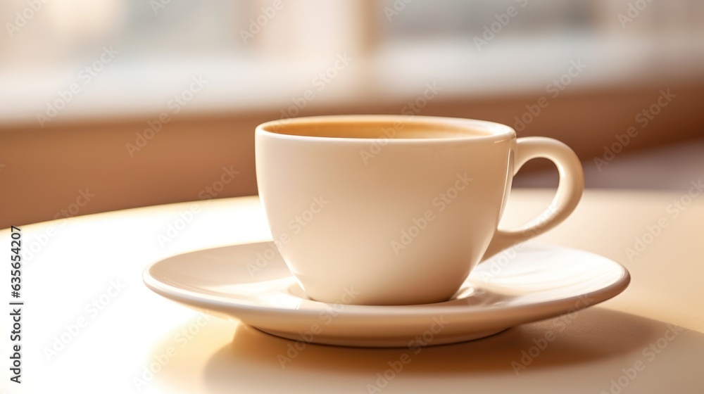 Sip in Style: Enjoying a Delightful Cup of Coffee, Beautifully Crafted. Generative AI