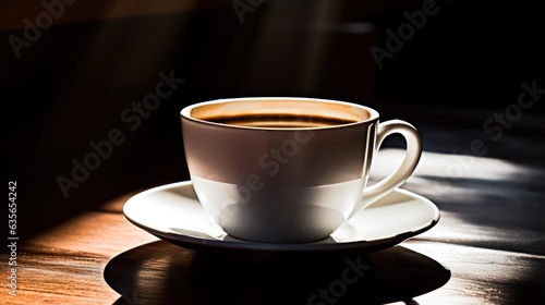 Sip in Style  Enjoying a Delightful Cup of Coffee  Beautifully Crafted. Generative AI
