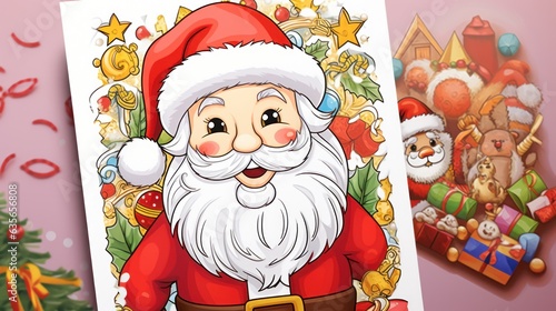 Santa's Enchanted Illustration: A Whimsical Depiction of Father Christmas. Generative AI