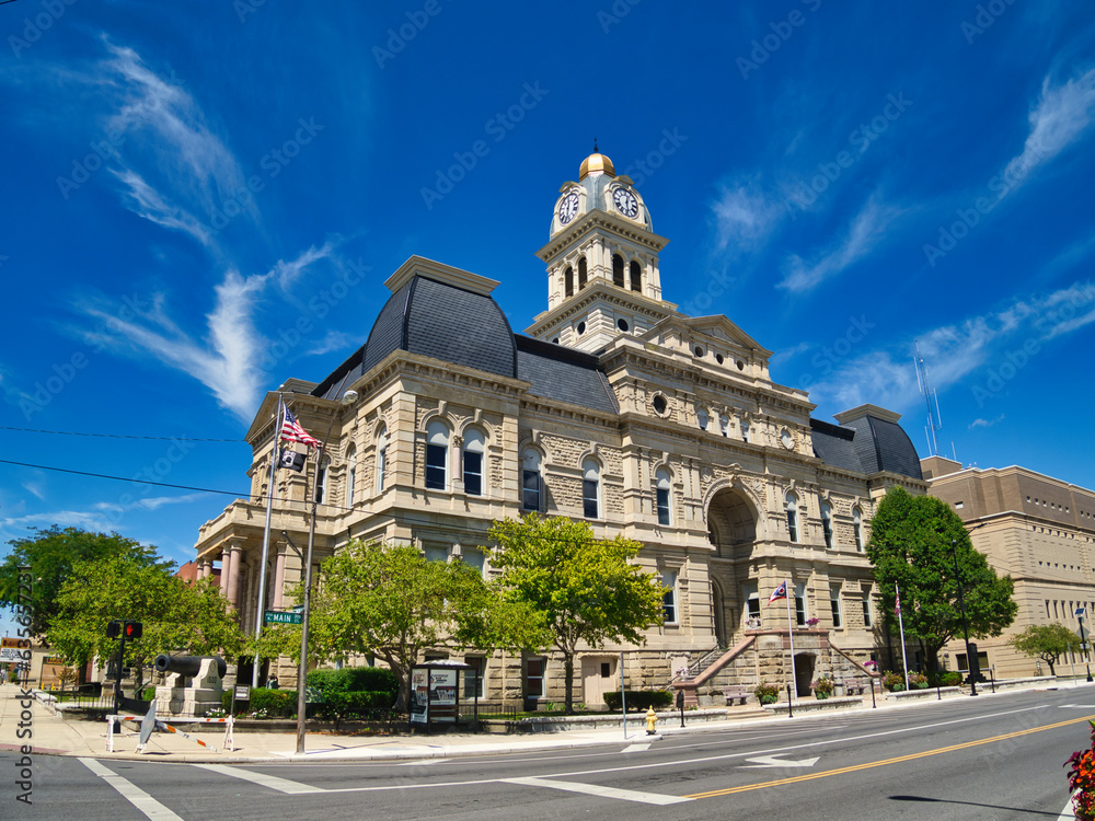 The Allen County Courthouse Lima Ohio 2023 sky background 
