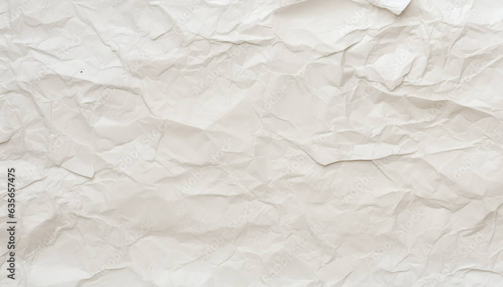 crumpled creased crinkled paper texture white cream color pattern background wallpaper
