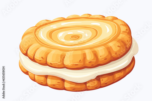 Butter ring biscuit vector flat minimalistic isolated illustration