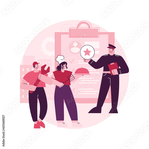 Alternative civilian service abstract concept vector illustration. Alternative conscription, non-military service, substitution for army, civilian work, government organization abstract metaphor.