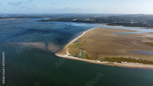 Drone shot of Foz do Arelho beach photo