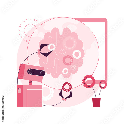 Technological singularity abstract concept vector illustration. Singularity, technological growth, post-human era, artificial intelligence evolution, uncontrollable progress abstract metaphor.