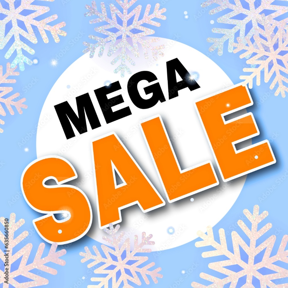 Mega winter sale template design for web or social media Mega winter sale template design for web or social media