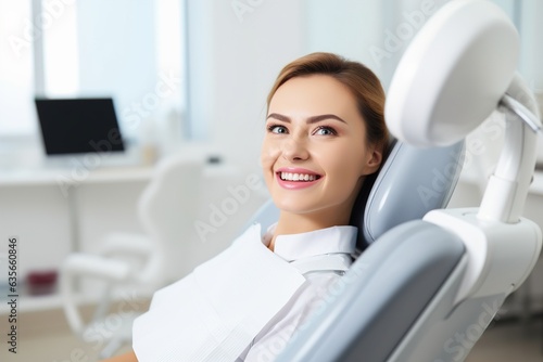 smiling girl in dentistry chair