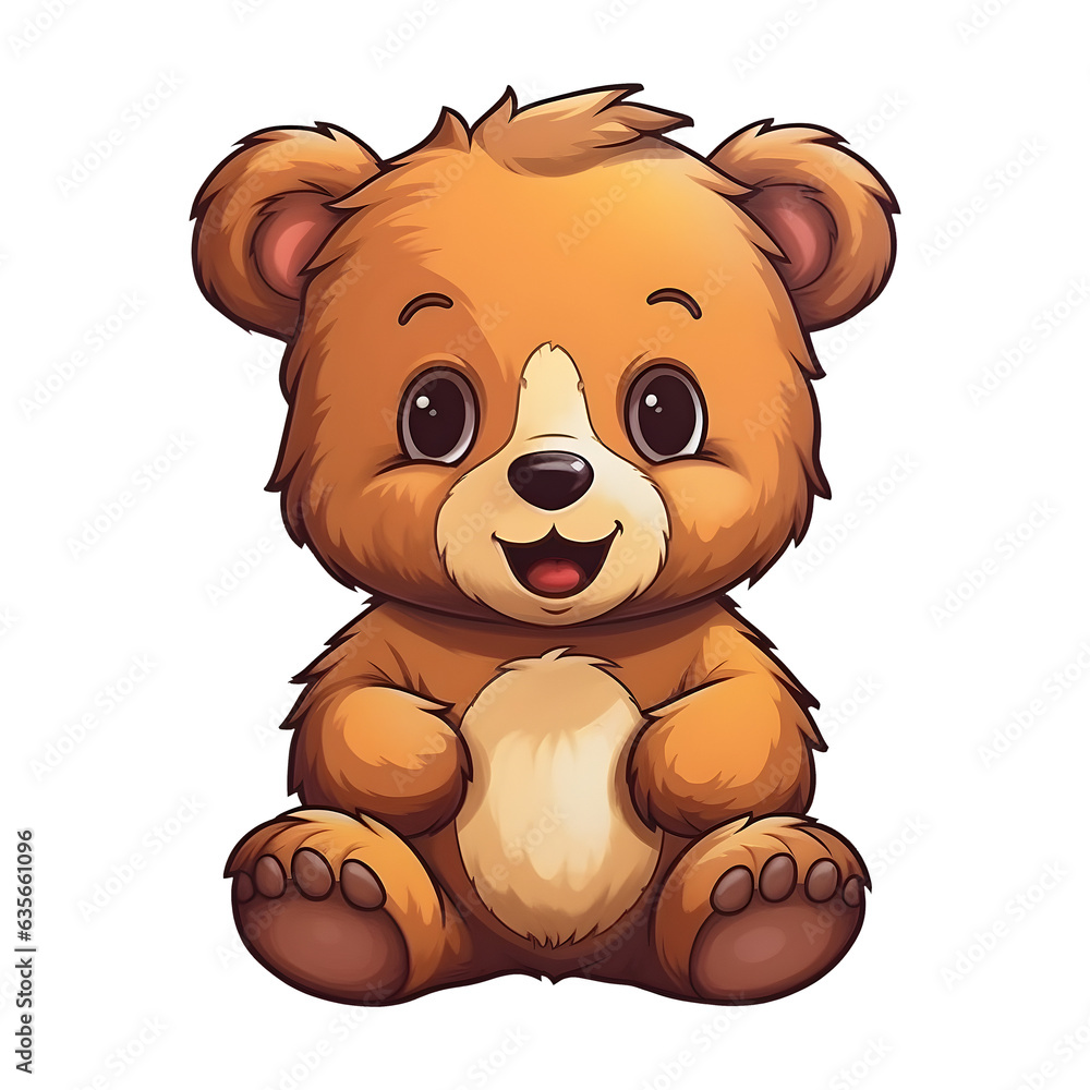 Fototapeta premium Bear Baby Toddler illustration on Transparent Background, Ai Generated
