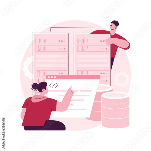 Big data job abstract concept vector illustration. Database developers, careers in big data, talented information technology, most rewarding work, greatest working skills abstract metaphor.