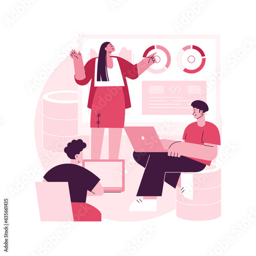 Big data conference abstract concept vector illustration. Innovative idea presentation  science meeting  place to join analysts  latest scientific research  learning platform event abstract metaphor.