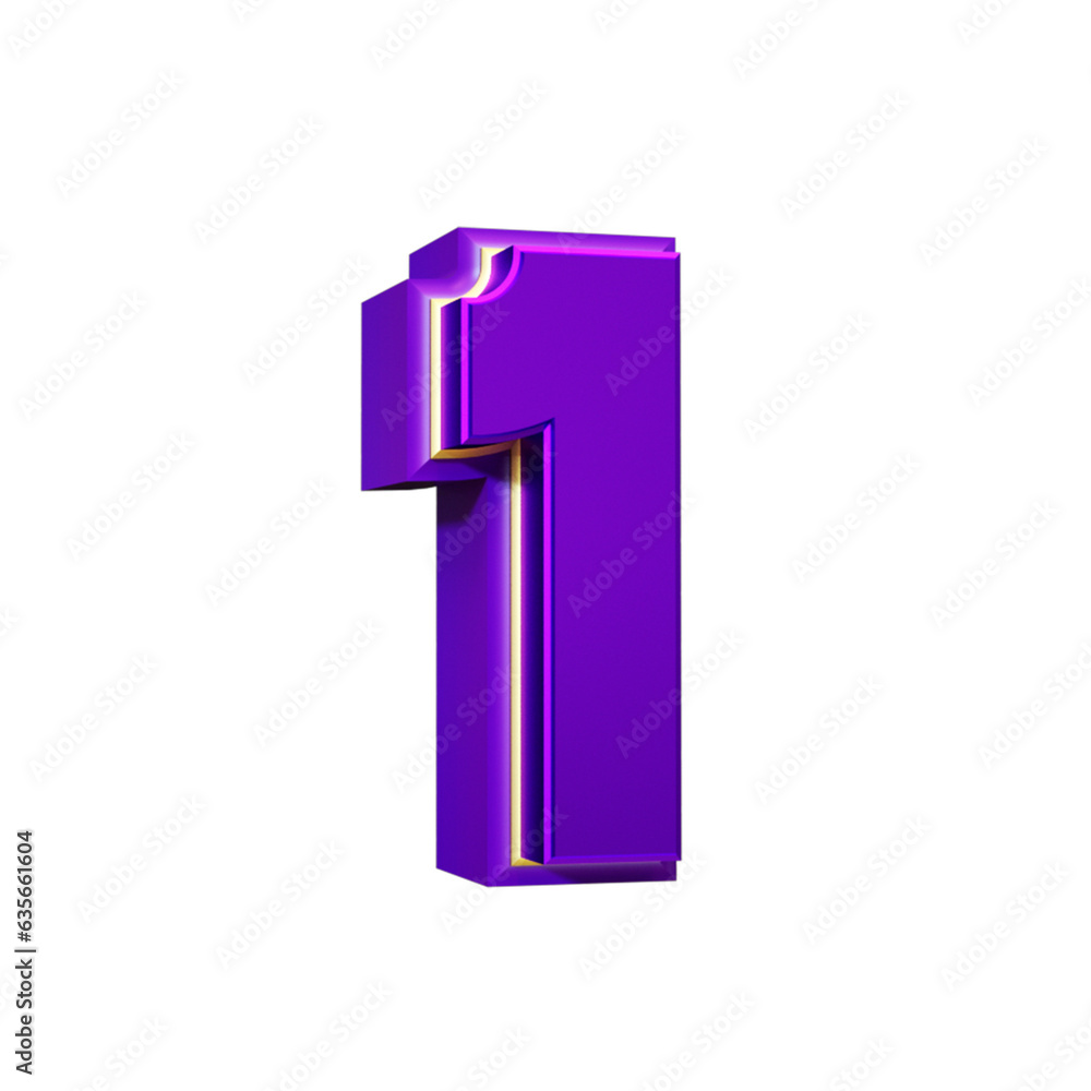 3d render letter number font purple 3d render letter number font purple