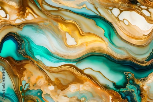 Wallpaper Mural atural luxury abstract fluid art painting in alcohol ink technique. Tender and dreamy wallpaper. Mixture of colors creating transparent waves and golden swirls. For posters, other printed materials Torontodigital.ca