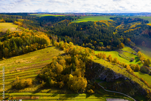 Fototapeta Naklejka Na Ścianę i Meble -  Picturesque mountains autumn landscape on cloudy day