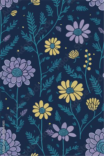 Chrysanthemums Intrigue, An Artistic Floral Pattern Composition