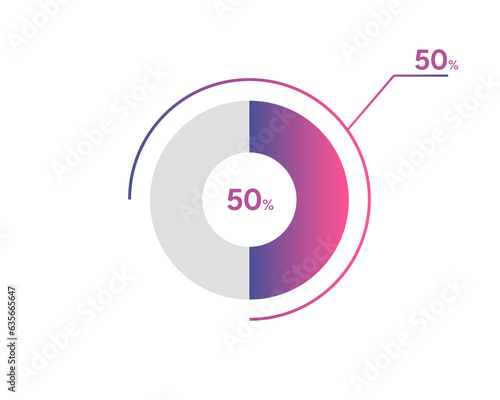 50 Percentage circle diagrams Infographics vector, circle diagram business illustration, Designing the 50% Segment in the Pie Chart.